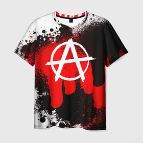 Мужская футболка 3D с принтом АНАРХИЯ , 100% полиэфир | прямой крой, круглый вырез горловины, длина до линии бедер | anarchy | анархия | анархо коммунизм | граффити | символ | стена | череп