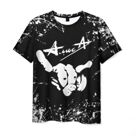 Мужская футболка 3D с принтом Алиса , 100% полиэфир | прямой крой, круглый вырез горловины, длина до линии бедер | alisa | music | rock | ussr | алиса | алиса группа | константин кинчев | музыка | рок | ссср