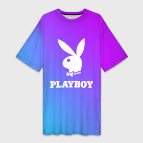 Платье-футболка 3D с принтом ПЛЕЙБОЙ | PLAYBOY (Z) ,  |  | brand | brazzers | faketaxi | hub | mode | playboy | бразерс | бренд | мода | фейк такси