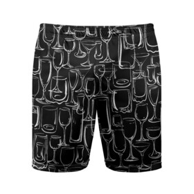 Мужские шорты спортивные с принтом Стеклянный бармен ,  |  | bar | barman | doodling | textures | tiles | бар | бармен | бартендер | бокалы | дудлинг | посуда | рюмки | стаканы | стекло | тайлы | текстуры | фон | фужеры