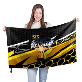 Флаг 3D с принтом BTS , 100% полиэстер | плотность ткани — 95 г/м2, размер — 67 х 109 см. Принт наносится с одной стороны | bangtanboys | blackpink | bts | btsarmy | jhope | jimin | jin | jungkook | kimtaehyung | kpop | suga | taehyung | бтс | кпоп