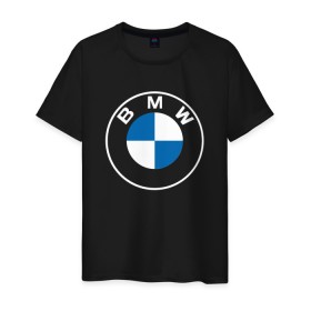 Мужская футболка хлопок с принтом BMW LOGO 2020 , 100% хлопок | прямой крой, круглый вырез горловины, длина до линии бедер, слегка спущенное плечо. | bmw | bmw motorsport | bmw performance | carbon | m | motorsport | performance | sport | бмв | карбон | моторспорт | спорт