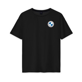 Женская футболка хлопок Oversize с принтом BMW LOGO 2020 , 100% хлопок | свободный крой, круглый ворот, спущенный рукав, длина до линии бедер
 | bmw | bmw performance | m | motorsport | performance | бмв | бэха | моторспорт
