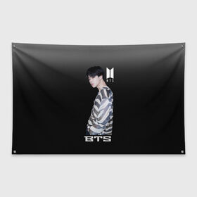 Флаг-баннер с принтом BTS , 100% полиэстер | размер 67 х 109 см, плотность ткани — 95 г/м2; по краям флага есть четыре люверса для крепления | bangtanboys | blackpink | bts | btsarmy | jhope | jimin | jin | jungkook | kimtaehyung | kpop | suga | taehyung | бтс | кпоп