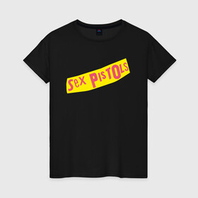 Женская футболка хлопок с принтом Sex Pistols , 100% хлопок | прямой крой, круглый вырез горловины, длина до линии бедер, слегка спущенное плечо | rock | stephen philip | глен мэтлок | музыка | панк рок | пол кук | рок | сид вишес | стив джонс