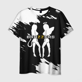 Мужская футболка 3D с принтом Brazzers , 100% полиэфир | прямой крой, круглый вырез горловины, длина до линии бедер | Тематика изображения на принте: brazzers | ана | ангел | бразерс | браззерс | братья | демон | звезда | надпись | прикол | проно хуб | сайт | 