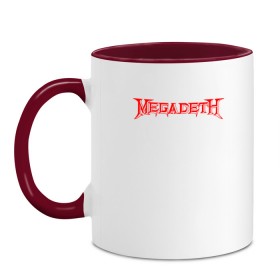 Кружка двухцветная с принтом Megadeth , керамика | объем — 330 мл, диаметр — 80 мм. Цветная ручка и кайма сверху, в некоторых цветах — вся внутренняя часть | dave mustaine | megadeth | music | rock | дирк вербурен | дэвид эллефсон | дэйв мастейн | кико лоурейро | мегадеф | музыка | рок | трэш метал | хард рок | хеви метал