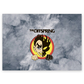 Поздравительная открытка с принтом The Offspring , 100% бумага | плотность бумаги 280 г/м2, матовая, на обратной стороне линовка и место для марки
 | dexter holland | music | offspring | rock | альтернативный рок | декстер холланд | музыка | отпрыск | офф спринг | оффспринг | панк рок | поп панк | рок | скейт панк