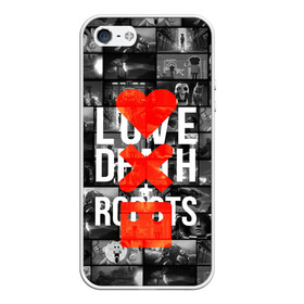 Чехол для iPhone 5/5S матовый с принтом LOVE DEATH ROBOTS (LDR) , Силикон | Область печати: задняя сторона чехла, без боковых панелей | Тематика изображения на принте: death | fantastic | future | ldr | love | love death and robots | love death robots | netflix | robots | sci fi | будущее | лдр | любовь | нетфликс | роботы | фантастика