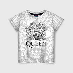 Детская футболка 3D с принтом QUEEN , 100% гипоаллергенный полиэфир | прямой крой, круглый вырез горловины, длина до линии бедер, чуть спущенное плечо, ткань немного тянется | queen | rock | we will rock you | брайан мэи | группа queen | группа квин | джон дикон | квин | королева | король | роджер тейлор | рок | фредди меркьюри