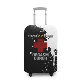 Чехол для чемодана 3D с принтом Brazzers orgasm donor	 , 86% полиэфир, 14% спандекс | двустороннее нанесение принта, прорези для ручек и колес | brazzers | ананизм | бразерс | браззерс | братья | звезда | мостурба | надпись | прикол | проно хуб | сайт | с