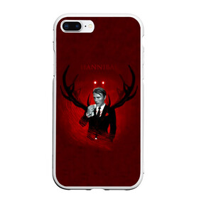 Чехол для iPhone 7Plus/8 Plus матовый с принтом Hannibal , Силикон | Область печати: задняя сторона чехла, без боковых панелей | hannibal | red | актер | ганнибал | ганнибал лектор | герой | кино | костюм | мадс миккельсен | надпись | парню | персонаж | прикольная | рога | сериал | фбр | хью дэнси | человек