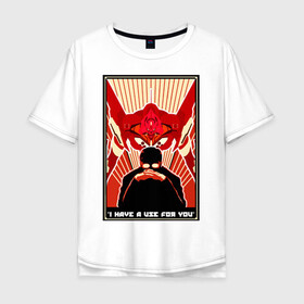 Мужская футболка хлопок Oversize с принтом Евангелион , 100% хлопок | свободный крой, круглый ворот, “спинка” длиннее передней части | аниме | гендо икари | евангелион