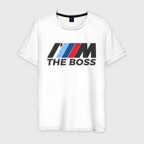 Мужская футболка хлопок с принтом BMW THE BOSS , 100% хлопок | прямой крой, круглый вырез горловины, длина до линии бедер, слегка спущенное плечо. | bmw | bmw performance | m | motorsport | performance | бмв | бэха | моторспорт