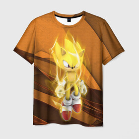 Мужская футболка 3D с принтом Sonic , 100% полиэфир | прямой крой, круглый вырез горловины, длина до линии бедер | sega | sonic | видеоигры | синий ёж | соник | супер ёж