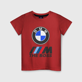 Детская футболка хлопок с принтом BMW BOSS | БМВ БОСС , 100% хлопок | круглый вырез горловины, полуприлегающий силуэт, длина до линии бедер | bmw | bmw performance | m | motorsport | performance | бмв | бэха | моторспорт