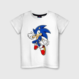 Детская футболка хлопок с принтом Sonic , 100% хлопок | круглый вырез горловины, полуприлегающий силуэт, длина до линии бедер | доктор эггман | ёж соник | соник | соник в кино