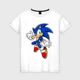 Женская футболка хлопок с принтом Sonic , 100% хлопок | прямой крой, круглый вырез горловины, длина до линии бедер, слегка спущенное плечо | доктор эггман | ёж соник | соник | соник в кино