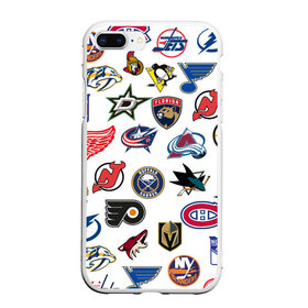 Чехол для iPhone 7Plus/8 Plus матовый с принтом NHL PATTERN , Силикон | Область печати: задняя сторона чехла, без боковых панелей | anaheim ducks | arizona coyotes | boston bruins | buffalo sabres | calgary flames | canadiens de montreal | carolina hurricanes | chicago blackhawks | colorado avalanche | columbus blue jackets | dallas stars | detroit red wings | edmonton oil | hockey | 