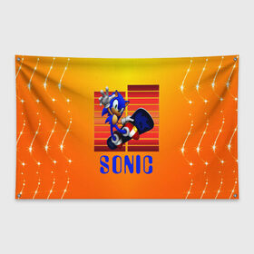 Флаг-баннер с принтом Sonic - Соник , 100% полиэстер | размер 67 х 109 см, плотность ткани — 95 г/м2; по краям флага есть четыре люверса для крепления | ежик | персонаж | соник