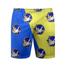 Мужские шорты спортивные с принтом Sonic - Соник ,  |  | doodling | textures | tiles | дудлинг | ежик | персонаж | соник | тайлы | текстуры | фон