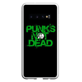 Чехол для Samsung Galaxy S10 с принтом Punks Not Dead , Силикон | Область печати: задняя сторона чехла, без боковых панелей | art | punk | punks not dead | rock | sons of anarchy | анархия | арт | группа | егор летов | логотип | музыка | надпись | панк | панк рок | прикольная | рок | свобода | хаос