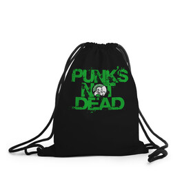 Рюкзак-мешок 3D с принтом Punks Not Dead , 100% полиэстер | плотность ткани — 200 г/м2, размер — 35 х 45 см; лямки — толстые шнурки, застежка на шнуровке, без карманов и подкладки | art | punk | punks not dead | rock | sons of anarchy | анархия | арт | группа | егор летов | логотип | музыка | надпись | панк | панк рок | прикольная | рок | свобода | хаос