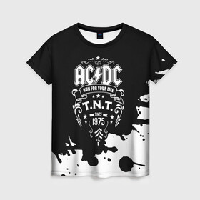 Женская футболка 3D с принтом AC/DC T.N.T. , 100% полиэфир ( синтетическое хлопкоподобное полотно) | прямой крой, круглый вырез горловины, длина до линии бедер | ac dc | acdc | acdc ас дс | angus | back in black | highway to hell | mckinnon | young | австралийская | ангус янг | ас дс | асдс | блюз | в форме | гитара | группа | крис слэйд | метал | молния | музыка | п | певец | рок | рок н ролл