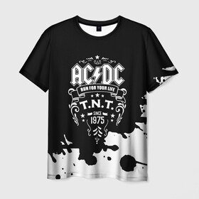 Мужская футболка 3D с принтом AC/DC T.N.T. , 100% полиэфир | прямой крой, круглый вырез горловины, длина до линии бедер | ac dc | acdc | acdc ас дс | angus | back in black | highway to hell | mckinnon | young | австралийская | ангус янг | ас дс | асдс | блюз | в форме | гитара | группа | крис слэйд | метал | молния | музыка | п | певец | рок | рок н ролл