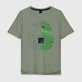 Мужская футболка хлопок Oversize с принтом Программист , 100% хлопок | свободный крой, круглый ворот, “спинка” длиннее передней части | айтишник | голова | ии | кодер | компьютер | микросхема | мозг | парню | прикольная | программирование | программист | профессия | процессор | специальность | хобби | цп
