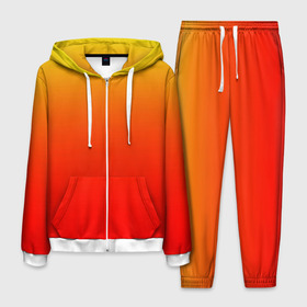Мужской костюм 3D с принтом Оранж , 100% полиэстер | Манжеты и пояс оформлены тканевой резинкой, двухслойный капюшон со шнурком для регулировки, карманы спереди | Тематика изображения на принте: orange | желто красный | кислотный | красно желтый | оранж | переход | текстуры | яркий