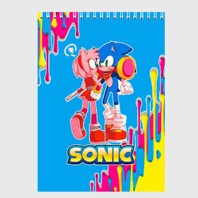 Скетчбук с принтом Sonic , 100% бумага
 | 48 листов, плотность листов — 100 г/м2, плотность картонной обложки — 250 г/м2. Листы скреплены сверху удобной пружинной спиралью | game | sega | sonic the hedgehog | sonik | игра | комиксы | мультфильм | соник
