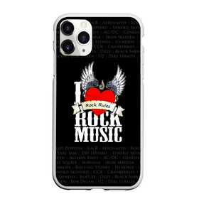 Чехол для iPhone 11 Pro матовый с принтом ROCK , Силикон |  | Тематика изображения на принте: ac dc | beatles | iron maiden | kiss | metallica | nirvana | ozzy | pink floyd | queen | rock | rolling stones | ас дс | группа | крылья | музыка | надпись | перья | рок | сердце