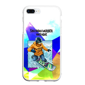 Чехол для iPhone 7Plus/8 Plus матовый с принтом Сноуборд , Силикон | Область печати: задняя сторона чехла, без боковых панелей | snowboard | активный отдых | бородач | горы | доска | снег | сноуборд | сноубордист