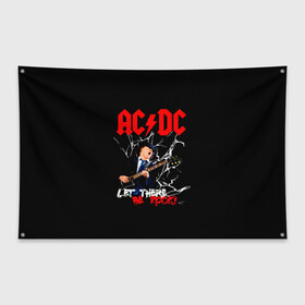 Флаг-баннер с принтом AC DC let there be rock! , 100% полиэстер | размер 67 х 109 см, плотность ткани — 95 г/м2; по краям флага есть четыре люверса для крепления | ac dc | acdc | acdc ас дс | angus | back in black | highway to hell | mckinnon | young | австралийская | ангус янг | ас дс | асдс | блюз | в форме | гитара | группа | крис слэйд | метал | молния | музыка | п | певец | рок | рок н ролл