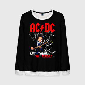 Мужской свитшот 3D с принтом AC/DC let there be rock! , 100% полиэстер с мягким внутренним слоем | круглый вырез горловины, мягкая резинка на манжетах и поясе, свободная посадка по фигуре | Тематика изображения на принте: ac dc | acdc | acdc ас дс | angus | back in black | highway to hell | mckinnon | young | австралийская | ангус янг | ас дс | асдс | блюз | в форме | гитара | группа | крис слэйд | метал | молния | музыка | п | певец | рок | рок н ролл