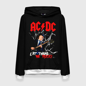 Женская толстовка 3D с принтом AC/DC let there be rock! , 100% полиэстер  | двухслойный капюшон со шнурком для регулировки, мягкие манжеты на рукавах и по низу толстовки, спереди карман-кенгуру с мягким внутренним слоем. | ac dc | acdc | acdc ас дс | angus | back in black | highway to hell | mckinnon | young | австралийская | ангус янг | ас дс | асдс | блюз | в форме | гитара | группа | крис слэйд | метал | молния | музыка | п | певец | рок | рок н ролл