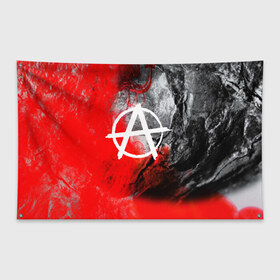 Флаг-баннер с принтом АНАРХИЯ , 100% полиэстер | размер 67 х 109 см, плотность ткани — 95 г/м2; по краям флага есть четыре люверса для крепления | anarchy | анархия | анархо коммунизм | граффити | символ | стена | череп
