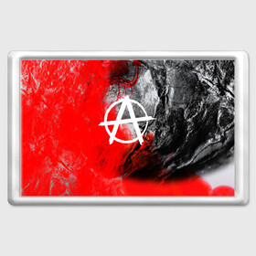 Магнит 45*70 с принтом АНАРХИЯ , Пластик | Размер: 78*52 мм; Размер печати: 70*45 | anarchy | анархия | анархо коммунизм | граффити | символ | стена | череп