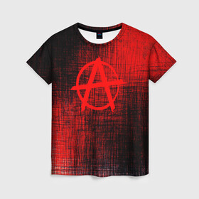 Женская футболка 3D с принтом АНАРХИЯ , 100% полиэфир ( синтетическое хлопкоподобное полотно) | прямой крой, круглый вырез горловины, длина до линии бедер | anarchy | анархия | анархо коммунизм | граффити | символ | стена | череп