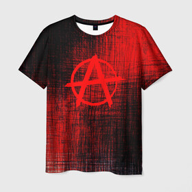 Мужская футболка 3D с принтом АНАРХИЯ , 100% полиэфир | прямой крой, круглый вырез горловины, длина до линии бедер | Тематика изображения на принте: anarchy | анархия | анархо коммунизм | граффити | символ | стена | череп