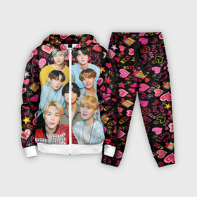 Детский костюм 3D с принтом I Love BTS ,  |  | army | bts | k pop | love | арми | бтс | к поп | любовь | сердечки