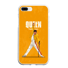 Чехол для iPhone 7Plus/8 Plus матовый с принтом Queen , Силикон | Область печати: задняя сторона чехла, без боковых панелей | freddie mercury | queen | quen | the show must go on | we are the champions | богемская рапсодия | глэм | группа | квин | королева | куин | меркури | меркьюри | музыкант | мэркури | певец | песня | поп | рок | фаррух булсара | фредди