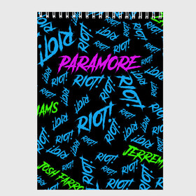 Скетчбук с принтом Paramore RIOT! , 100% бумага
 | 48 листов, плотность листов — 100 г/м2, плотность картонной обложки — 250 г/м2. Листы скреплены сверху удобной пружинной спиралью | Тематика изображения на принте: hayley williams | music | paramore | rock | альтернативный рок | зак фарро | музыка | панк рок | парамор | поп панк | поп рок | рок | тейлор йорк | хейли уильямс