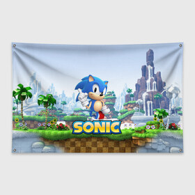 Флаг-баннер с принтом SEGA SONIC , 100% полиэстер | размер 67 х 109 см, плотность ткани — 95 г/м2; по краям флага есть четыре люверса для крепления | sonic generations | sonic heroes | sonic mania | ёж | ёжик | игра соник | кино соник | сега игры | соник | соник бум | соник в кино | соник икс | соник фильм | фильм соник