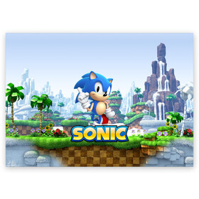 Поздравительная открытка с принтом SEGA SONIC , 100% бумага | плотность бумаги 280 г/м2, матовая, на обратной стороне линовка и место для марки
 | Тематика изображения на принте: sonic generations | sonic heroes | sonic mania | ёж | ёжик | игра соник | кино соник | сега игры | соник | соник бум | соник в кино | соник икс | соник фильм | фильм соник