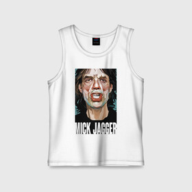 Детская майка хлопок с принтом MICK JAGGER ,  |  | Тематика изображения на принте: mick jagger | music | rock | rolling stones | музыка | рок