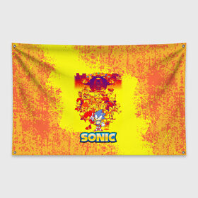 Флаг-баннер с принтом sonik , 100% полиэстер | размер 67 х 109 см, плотность ткани — 95 г/м2; по краям флага есть четыре люверса для крепления | game | sega | sonic the hedgehog | sonik | игра | комиксы | мультфильм | соник