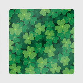 Магнит виниловый Квадрат с принтом Ирландский клевер , полимерный материал с магнитным слоем | размер 9*9 см, закругленные углы | clover | day | ireland.lucky | irish | patrick | patricks | shamrock | день | зеленая | зеленый | ирландский | клевер | купить | патрик | патрика | святого | святой