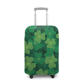 Чехол для чемодана 3D с принтом Ирландский клевер , 86% полиэфир, 14% спандекс | двустороннее нанесение принта, прорези для ручек и колес | clover | day | ireland.lucky | irish | patrick | patricks | shamrock | день | зеленая | зеленый | ирландский | клевер | купить | патрик | патрика | святого | святой